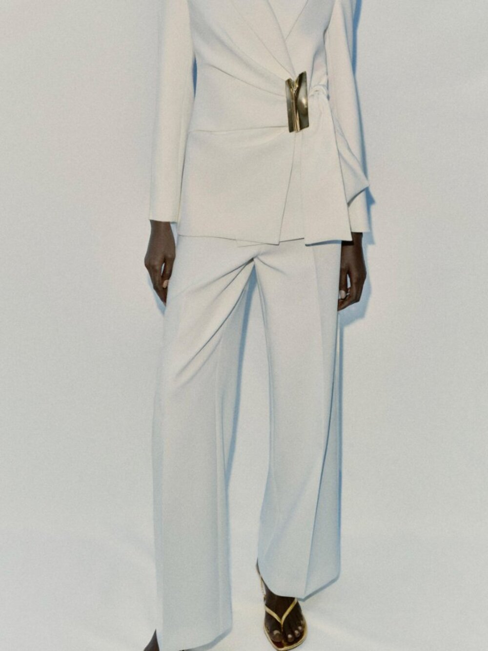 NWT Zara High-Waisted Straight Leg Trousers, Size Small